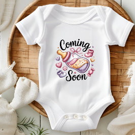 Kommer snart graviditetsannonsering baby shower gi t shirt
