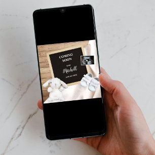 Kommer snart, Photo Social Media Gravid Meddelande