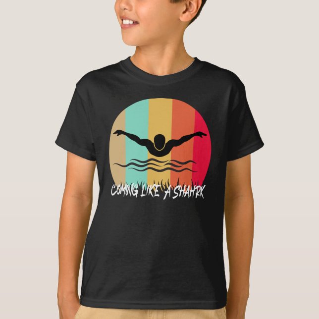 Kommer som en Shark - Snabb simmer T Shirt (Framsida)