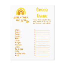 Kommer Son Sunshine Rainbow Baby Shower Prist spel