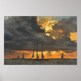 Kommer Storm vid Sunset i Nyckel Väster, Florida Poster