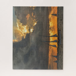 Kommer Storm vid Sunset i Nyckel Väster, Florida Pussel