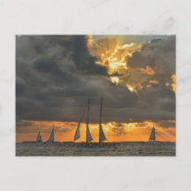 Kommer Storm vid Sunset i Nyckel Väster, Florida