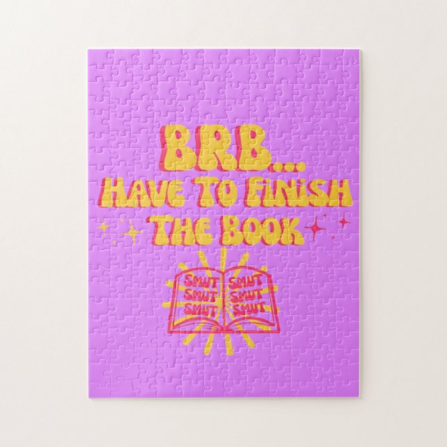 Kommer strax tillbaka, måste avsluta boken  pussel (Vertikal)
