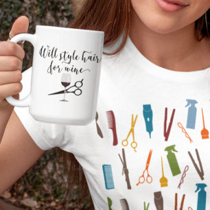Kommer Styla Hår För Vin Roligt Stylist Present Kaffemugg
