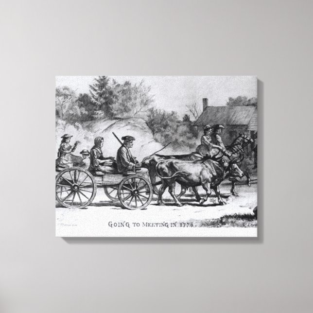 Kommer till mötet 1776, 1876 canvastryck (Framsida)
