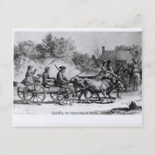 Kommer till mötet 1776, 1876 vykort