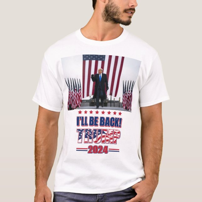 Kommer tillbaka - trumman 2024 t shirt (Framsida)