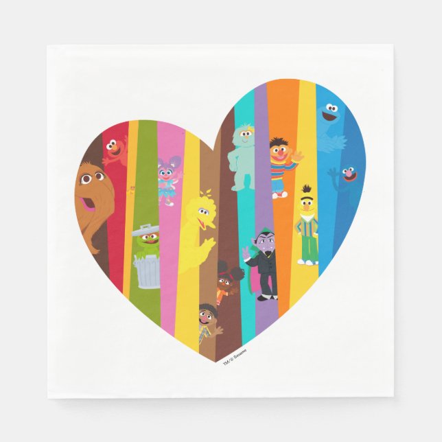 Kommer tillsammans hjärtat pappersservett (Framsidan)