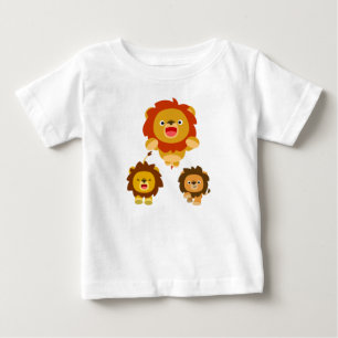 "Kommer!" Tre Cute Tecknad Lejon Baby T-Shirt