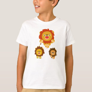 "Kommer!" Tre Cute Tecknad Lejon Kids T-Shirt