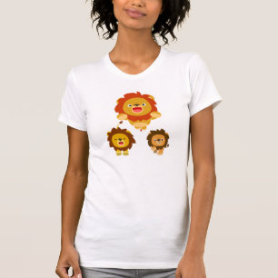 "Kommer!" Tre Cute Tecknad Lejon Women T-Shirt