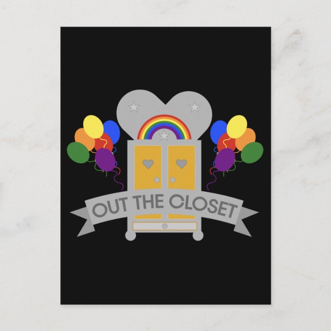 Kommer ut från Gay Party Firande Vykort (Framsida)