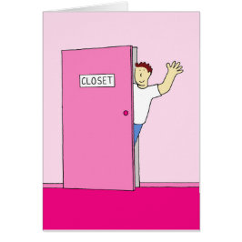 Kommer ut-Grattisar för Tecknad för honom Hälsningskort