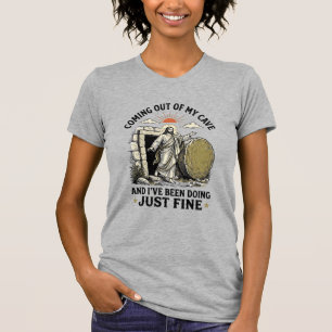 Kommer ut ur min grotta kristen uppståndelse skjor t shirt