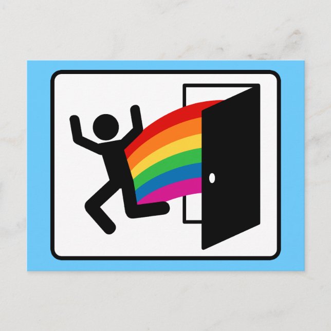 Kommer Ut Utgångsskylt Vykort (Framsida)