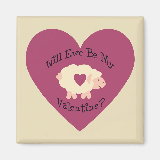 Kommer vi att bli min Valentine? Magnet (Framsidan)