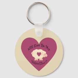 Kommer vi att bli min Valentine? Nyckelring
