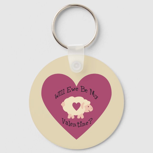 Kommer vi att bli min Valentine? Nyckelring (Framsida)