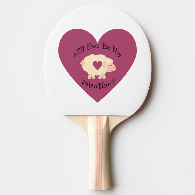 Kommer vi att bli min Valentine? Pingisracket (Framsidan)