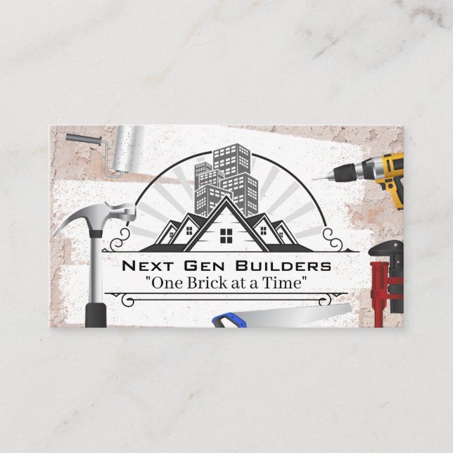 Kommersiell Byggnad | Allmänna entreprenörer Visitkort (Framsida)