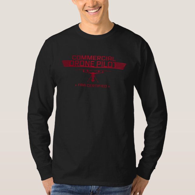 Kommersiell drönarpilot FAA-certifierad drönarpilo T Shirt (Framsida)