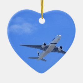 Kommersiell flygplanslinje julgransprydnad keramik
