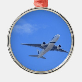 Kommersiell flygplanslinje julgransprydnad metall