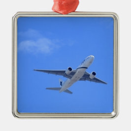 Kommersiell flygplanslinje julgransprydnad metall
