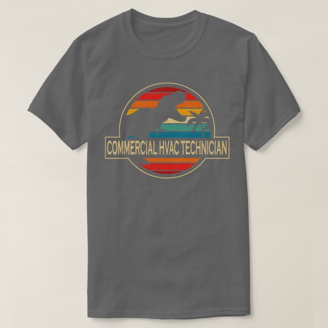 Kommersiell Hvac-tekniker Dinosaur T Shirt (Design framsida)