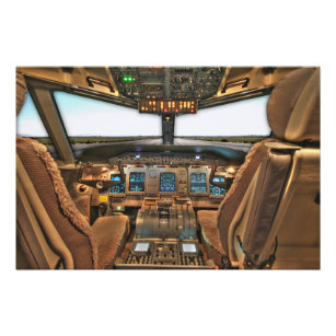 Kommersiell Jet Cockpit Fototryck