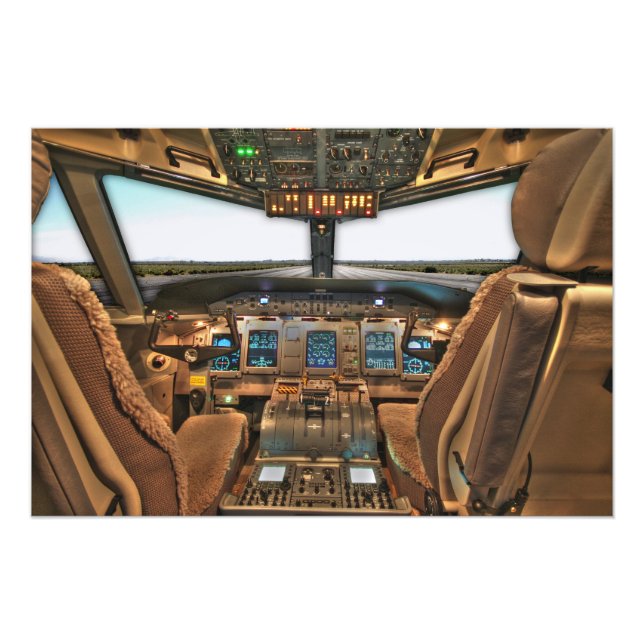 Kommersiell Jet Cockpit Fototryck (Framsidan)
