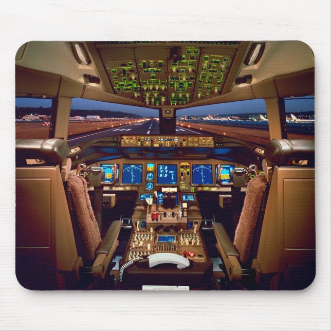 Kommersiell Jet Cockpit Musmatta (Framsidan)