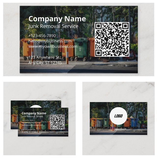 Kommersiell sophämtning modern visitkort (Commercial Junk Removal Modern Business Card
)