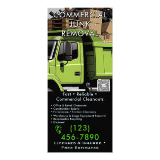 Kommersiell sophämtning Rack Card - Kontor Butik Reklamkort