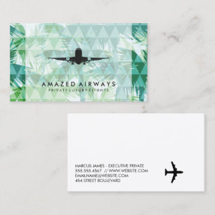 Kommersiella Flygplan   Geometric Handflatan Träd Visitkort