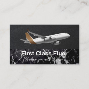 Kommersiella Flygplan Läder Marble Visitkort
