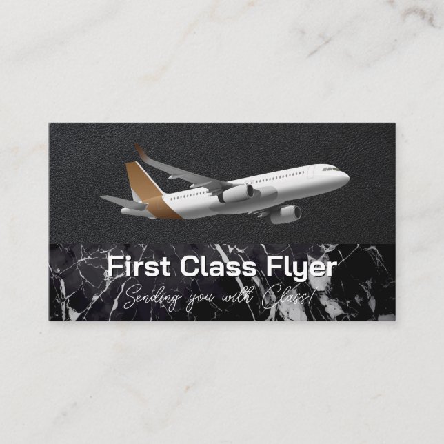 Kommersiella Flygplan | Läder | Marble Visitkort (Framsida)