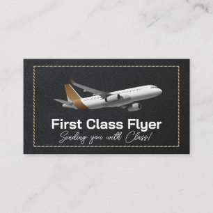 Kommersiella Flygplan Läder som har doppat Stil Visitkort