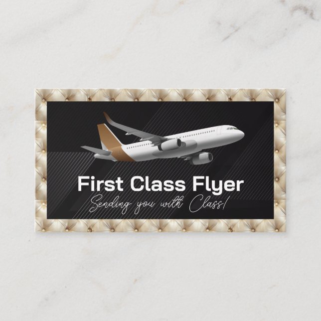 Kommersiella Flygplan | Tuftad Luxury Cushion Visitkort (Framsida)