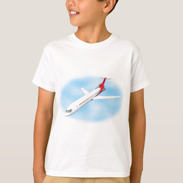 Kommersiellt Jet-flygplan: 3D-modell: T-shirt (Framsida)