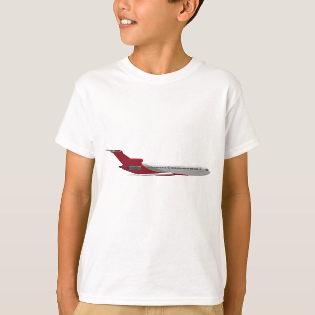 Kommersiellt Jet-flygplan: 3D-modell: Tee Shirt (Framsida)