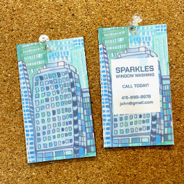 Kommersiellt Städning fönster Tvättande vattenfärg Visitkort