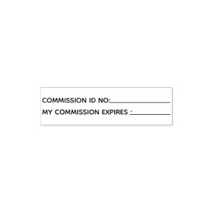 Kommissionens notarius publicus nummer och utgångs självfärgande stämpel