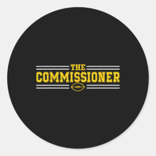 Kommissionsledamoten Commish Fantasy Football Leag Runt Klistermärke