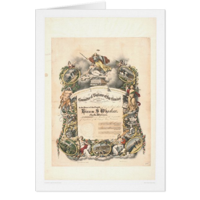 Kommitté av Vigilance av San Francisco (1825A) Hälsningskort (Framsidan)