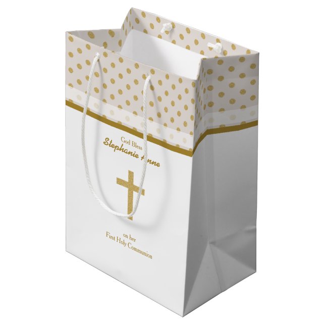Kommitté Beige med Guld Polka dots (Framsidan Vinklad)