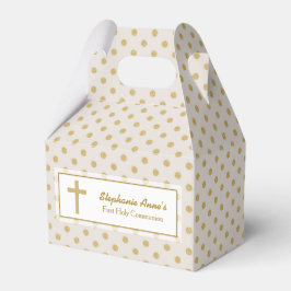 Kommitté Beige med Guld Polka dots Presentaskar