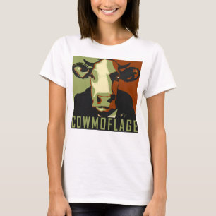 Kommoflage Rolig Pop Art Inspirerad Ko T-shirt