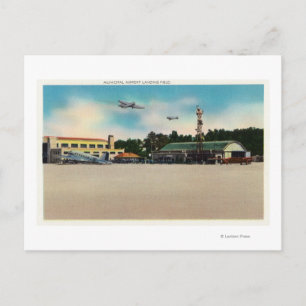 Kommunal Airport Landing Fält Scene Vykort